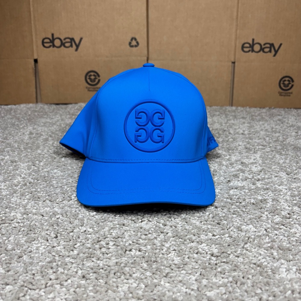 G/FORE Mens Circle Gs Silicone Logo Snapback Golf Hat Blue Adjustable G4AF22H53